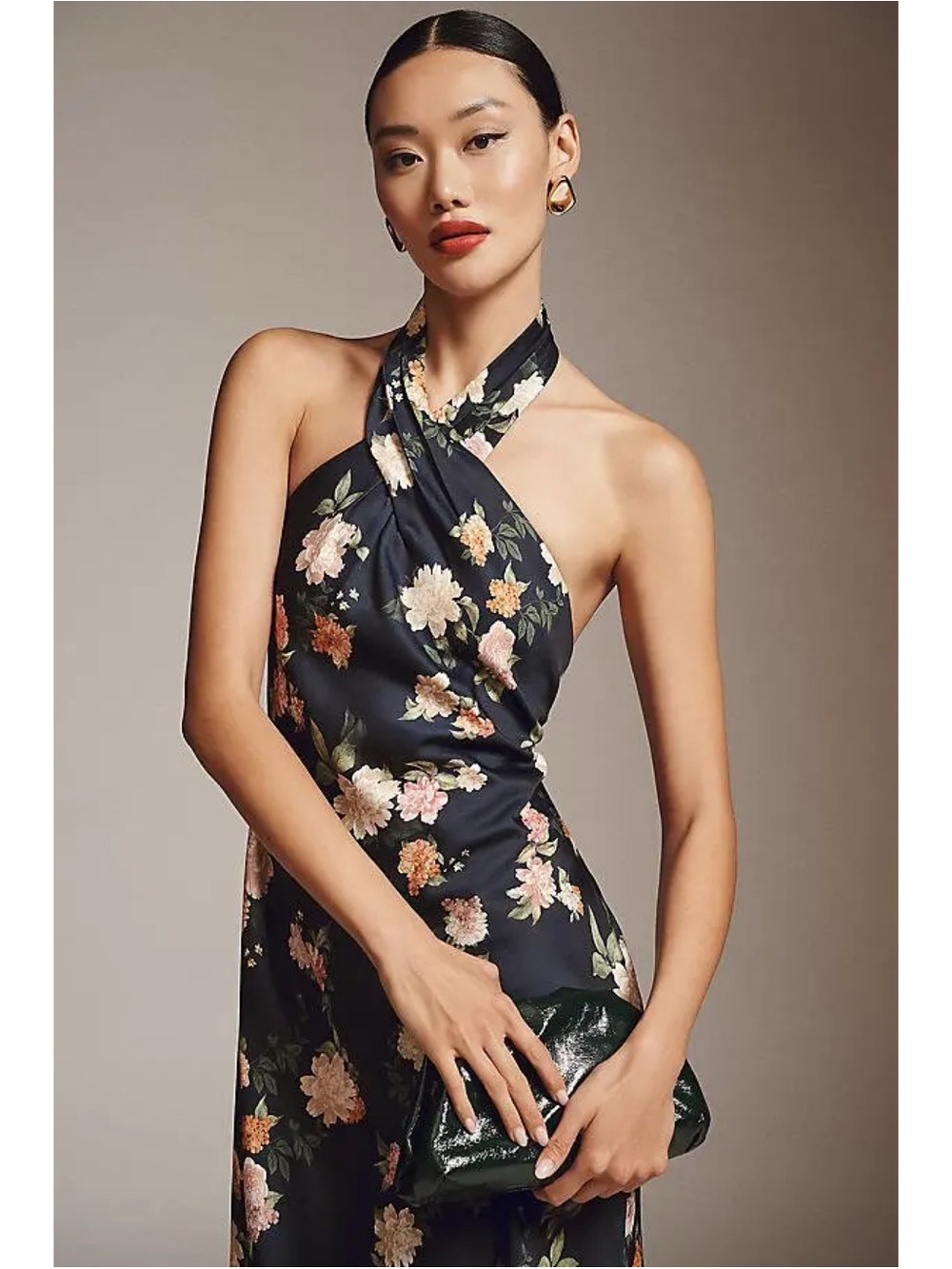 BHLDN Ruby Black Floral Dress Size 2